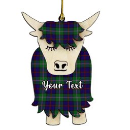 ScotsTee Shop Scottish MacEachain Couple Tartan Highland Cow Ornament Acrylic