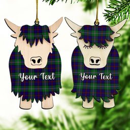 ScotsTee Shop Scottish MacEachain Couple Tartan Highland Cow Ornament Acrylic