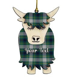 ScotsTee Shop Scottish Johnstone Dress Modern Couple Tartan Highland Cow Ornament Acrylic