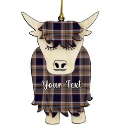 ScotsTee Shop Scottish Stewart Navy Couple Tartan Highland Cow Ornament Acrylic