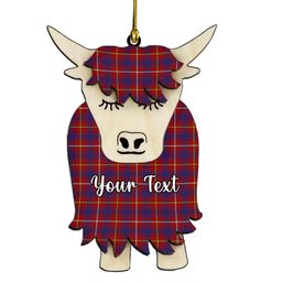 ScotsTee Shop Scottish MacKeever Couple Tartan Highland Cow Ornament Acrylic