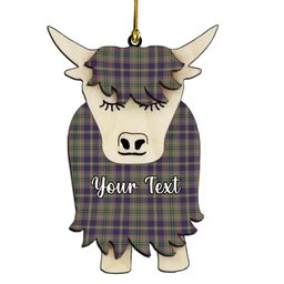 ScotsTee Shop Scottish Tailyour Weathered Couple Tartan Highland Cow Ornament Acrylic