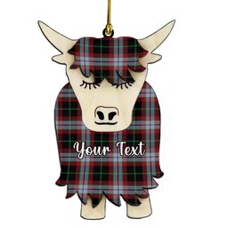 ScotsTee Shop Scottish Lindsay Hunting Ancient Couple Tartan Highland Cow Ornament Acrylic