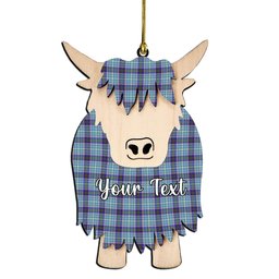 ScotsTee Shop Scottish Texas Bluebonnet Couple Tartan Highland Cow Ornament Acrylic