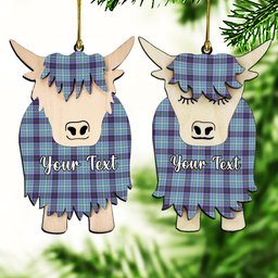 ScotsTee Shop Scottish Texas Bluebonnet Couple Tartan Highland Cow Ornament Acrylic