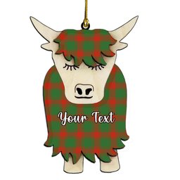 ScotsTee Shop Scottish Middleton Ancient Couple Tartan Highland Cow Ornament Acrylic