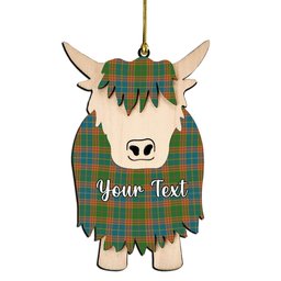 ScotsTee Shop Scottish Stevenson Old Ancient Couple Tartan Highland Cow Ornament Acrylic