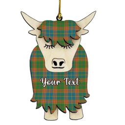 ScotsTee Shop Scottish Stevenson Old Ancient Couple Tartan Highland Cow Ornament Acrylic