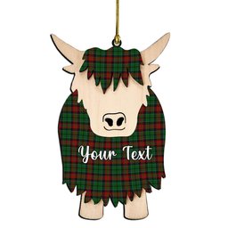 ScotsTee Shop Scottish Walker James Couple Tartan Highland Cow Ornament Acrylic