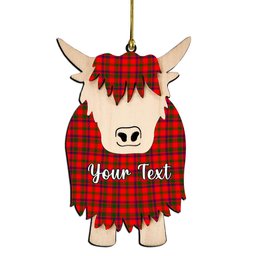 ScotsTee Shop Scottish MacColl Modern Couple Tartan Highland Cow Ornament Acrylic