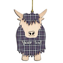 ScotsTee Shop Scottish Rutherford Simon Travis Alan Couple Tartan Highland Cow Ornament Acrylic