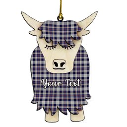 ScotsTee Shop Scottish Rutherford Simon Travis Alan Couple Tartan Highland Cow Ornament Acrylic