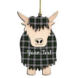 ScotsTee Shop Scottish Gordon Dress MacGregor-Hastie Couple Tartan Highland Cow Ornament Acrylic