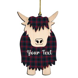 ScotsTee Shop Scottish Lindsay-McGee Modern Clan Couple Tartan Highland Cow Ornament Acrylic