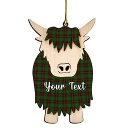 ScotsTee Shop Scottish MacPhee Hunting Couple Tartan Highland Cow Ornament Acrylic
