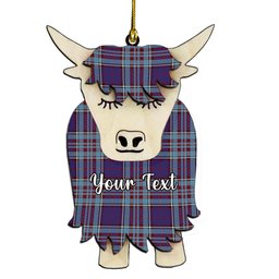 ScotsTee Shop Scottish RCAF Couple Tartan Highland Cow Ornament Acrylic