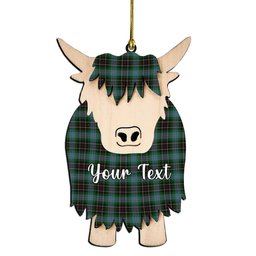 ScotsTee Shop Scottish Hislop Hunting Couple Tartan Highland Cow Ornament Acrylic