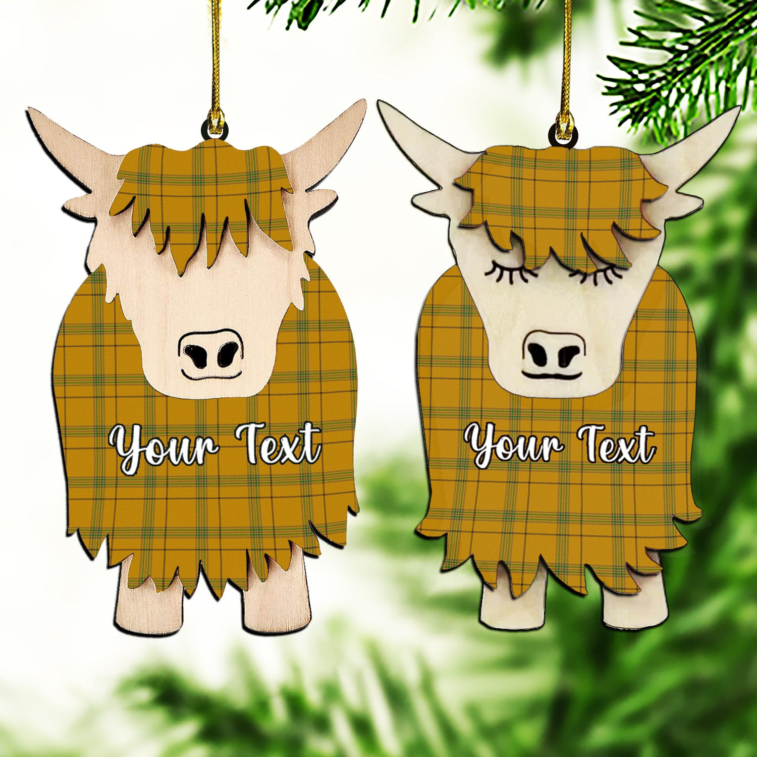 ScotsTee Shop Scottish Houston Ancient Couple Tartan Highland Cow Ornament Acrylic