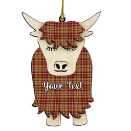ScotsTee Shop Scottish Jacobite Old Couple Tartan Highland Cow Ornament Acrylic