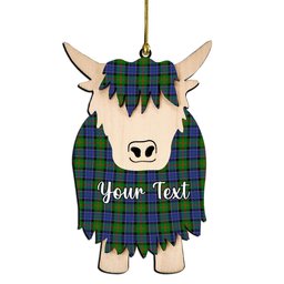 ScotsTee Shop Scottish Paterson SC Couple Tartan Highland Cow Ornament Acrylic