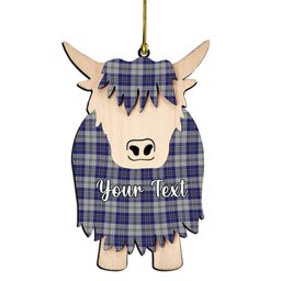 ScotsTee Shop Scottish MacPherson Dress Blue Couple Tartan Highland Cow Ornament Acrylic