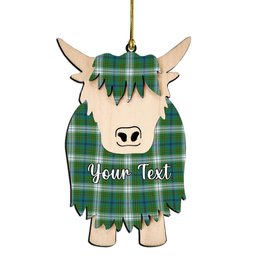 ScotsTee Shop Scottish Johnston Dress Ancient Couple Tartan Highland Cow Ornament Acrylic