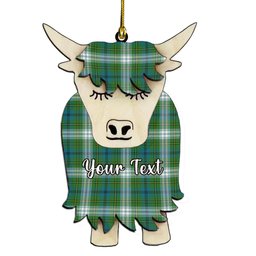 ScotsTee Shop Scottish Johnston Dress Ancient Couple Tartan Highland Cow Ornament Acrylic