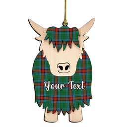 ScotsTee Shop Scottish Jardine Dress Ancient Couple Tartan Highland Cow Ornament Acrylic