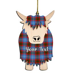 ScotsTee Shop Scottish Pentland Couple Tartan Highland Cow Ornament Acrylic