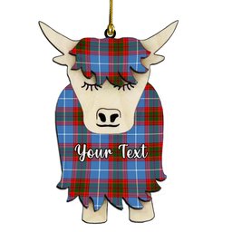 ScotsTee Shop Scottish Pentland Couple Tartan Highland Cow Ornament Acrylic