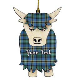 ScotsTee Shop Scottish Hope Ancient Couple Tartan Highland Cow Ornament Acrylic