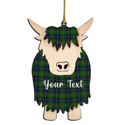 ScotsTee Shop Scottish Kirby Couple Tartan Highland Cow Ornament Acrylic