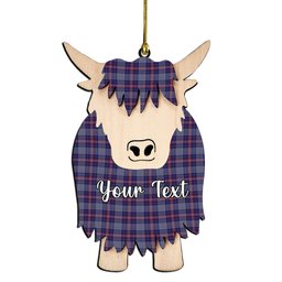 ScotsTee Shop Scottish Parker Dress USA Couple Tartan Highland Cow Ornament Acrylic