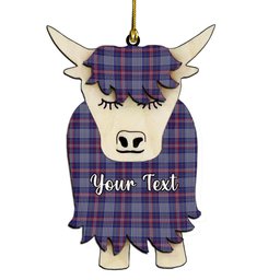 ScotsTee Shop Scottish Parker Dress USA Couple Tartan Highland Cow Ornament Acrylic