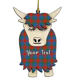 ScotsTee Shop Scottish Skene of Cromar Ancient Couple Tartan Highland Cow Ornament Acrylic