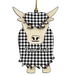 ScotsTee Shop Scottish Shepherd Couple Tartan Highland Cow Ornament Acrylic