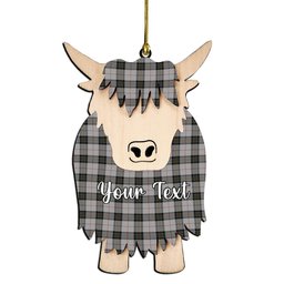 ScotsTee Shop Scottish MacPherson 10 Couple Tartan Highland Cow Ornament Acrylic