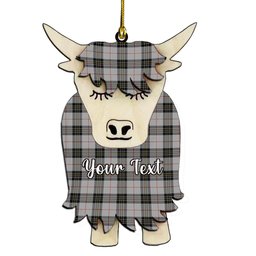 ScotsTee Shop Scottish MacPherson 10 Couple Tartan Highland Cow Ornament Acrylic