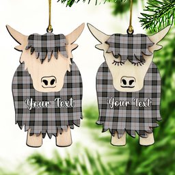 ScotsTee Shop Scottish MacPherson 10 Couple Tartan Highland Cow Ornament Acrylic