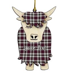 ScotsTee Shop Scottish Little Dress Modern Couple Tartan Highland Cow Ornament Acrylic