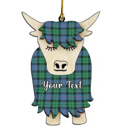 ScotsTee Shop Scottish Morrison Ancient Couple Tartan Highland Cow Ornament Acrylic