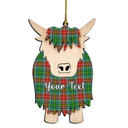 ScotsTee Shop Scottish Muirhead SC Couple Tartan Highland Cow Ornament Acrylic