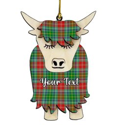 ScotsTee Shop Scottish Muirhead SC Couple Tartan Highland Cow Ornament Acrylic