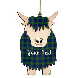 ScotsTee Shop Scottish Nowell Couple Tartan Highland Cow Ornament Acrylic