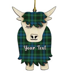 ScotsTee Shop Scottish O'Donohue Couple Tartan Highland Cow Ornament Acrylic