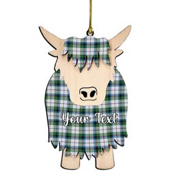 ScotsTee Shop Scottish MacNaughton Dress Ancient Couple Tartan Highland Cow Ornament Acrylic