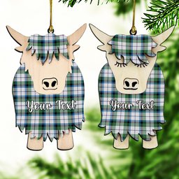ScotsTee Shop Scottish MacNaughton Dress Ancient Couple Tartan Highland Cow Ornament Acrylic