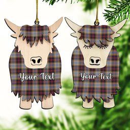 ScotsTee Shop Scottish McInnes Ancient Hunting Couple Tartan Highland Cow Ornament Acrylic
