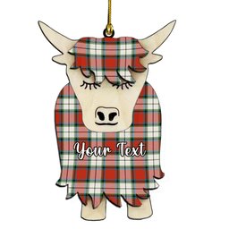 ScotsTee Shop Scottish Rose Dress Ancient Couple Tartan Highland Cow Ornament Acrylic