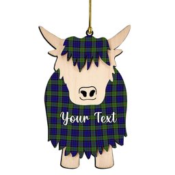 ScotsTee Shop Scottish Newman SC Couple Tartan Highland Cow Ornament Acrylic
